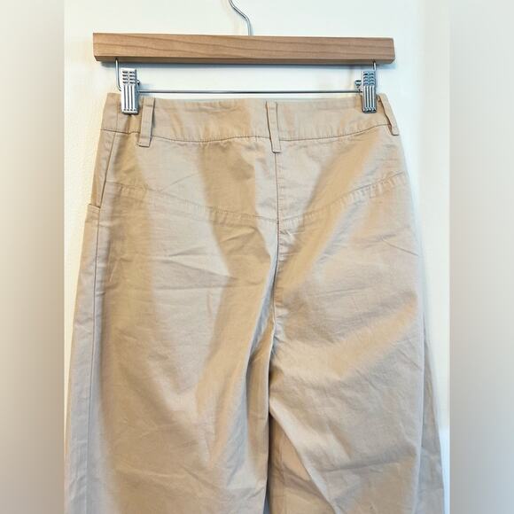 Finn Flare barrel leg trouser 100% cotton tan tapered leg pants fall academia XS - Picture 6 of 10